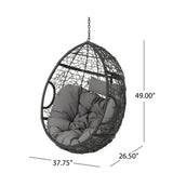 Kylie - Boho Style Hanging Basket Chair Rattan With Water Resistant Cushions
