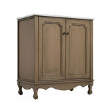 Vintage Double Sink Bathroom Vanity Set With Ceramic Sinks