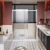 Frameless Shower Door Single Sliding, Adjustable Zinc Roller Rail - Chrome