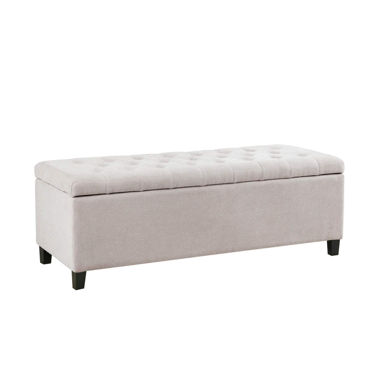 Elegant Design Tufted Top, Soft Close Storage Bench, Upholstered Fabric Solid