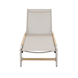 Hargrove - Outdoor Patio Aluminun Chaise Lounge, Outdoor Mesh Seat - Natural / Silver