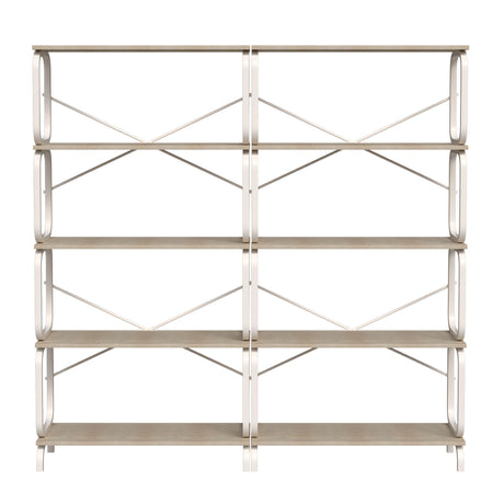 5 Tier Industrial Bookshelf, Tall Bookcase With Open Design, Vintage Storage Organizer