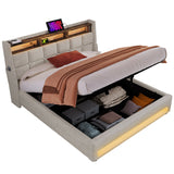 Upholstered Platform Bed With A Hydraulic Storage System, LED And USB Charging (Without Mattress)
