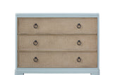 Ocean - 3 Drawers Hall Chest With Cane Fronts - Light Blue