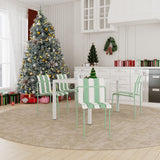 4 Piece Set Of Modern Color Block Designed Single Chairs With Long Table