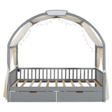 Bed With Arched Roof And 2 Drawers