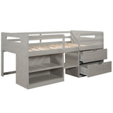 Loft Bed With Two Shelves And Two Drawers
