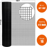 Vinyl Coated Hardware Cloth, Welded Wire Fence For Poultry & Home Improvement - Black