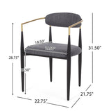 Modern Upholstered Dining Chair With Iron Frame