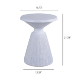 Outdoor End Table, Round Garden Stool - Aqua Grey