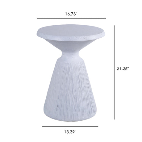 Outdoor End Table, Round Garden Stool - Aqua Grey