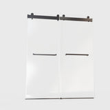 Frameless Double Sliding Soft-Close Shower Door, 3 / 8" (10Mm) Thick SGCC Tempered Glass Door, Matte