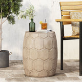 Outdoor Lightweight Concrete Side Table - Natural