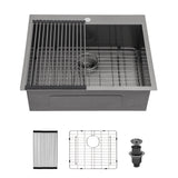 Drop In Kitchen Sink, 16 Gauge Stainless Steel, Topmount