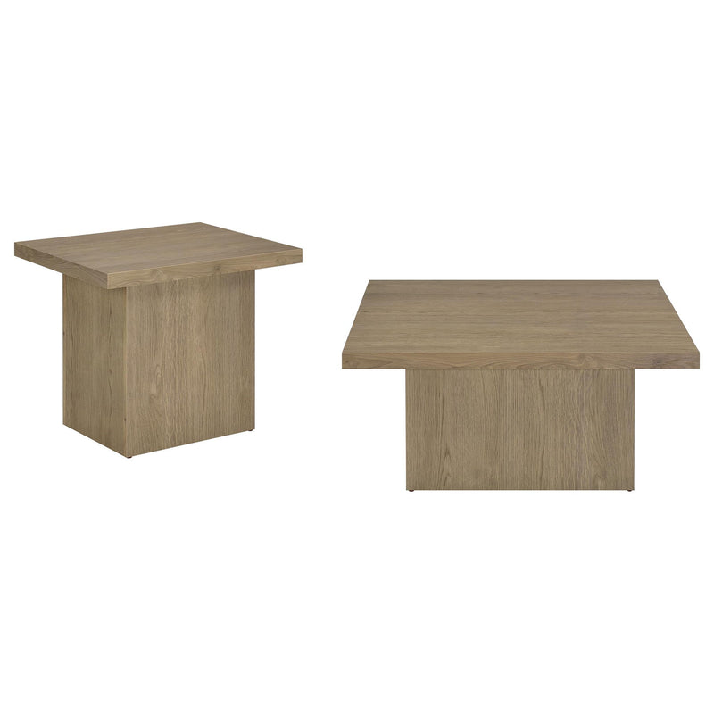 Eldridge - Coffee Table Set With Chunky Square Tops