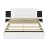 Floating Platform Bed, With LED Lights, Bedside Nightstand