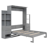 Murphy Wall Bed With Shelves, Drawers And LED Lights