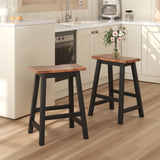 Rustic 3 Piece Stationary Kitchen Island Set With 2 Seatings, With 2 Open Shelves
