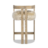 Millwick - Low Back Genuine Fur Counter Stool - Natural Blonde