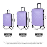 3 Piece Luggage Sets Lightweight Suitcase With Two Hooks, Spinner Wheels, Tsa Lock, Durable Hard Shell