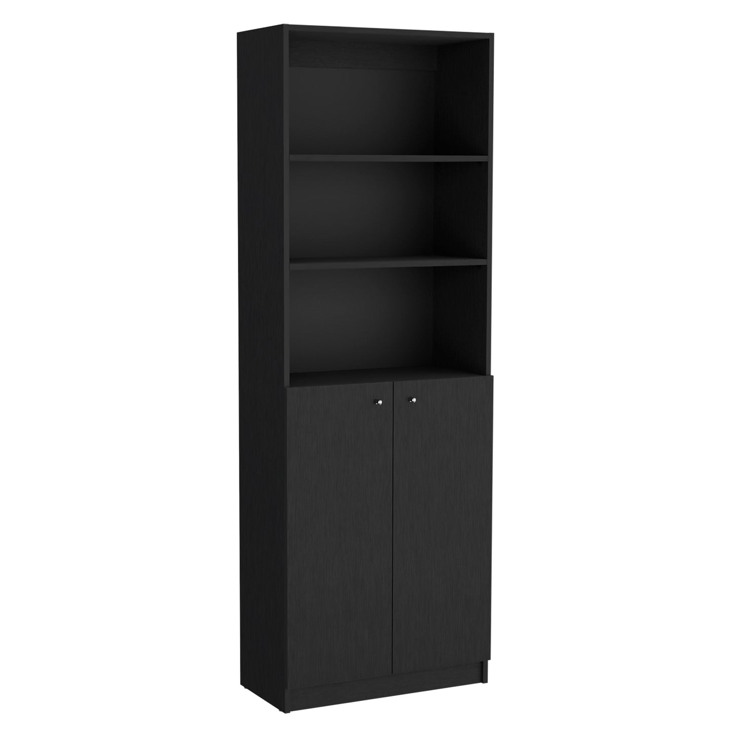 Dupree 4 Piece Home Bookcase set, 91" Wide with 17 Shelves And a Double-Door Cabinet ,  Living Room Set  Black