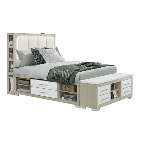 Messa - 5 Piece Bedroom Set With Bookcase Headboard