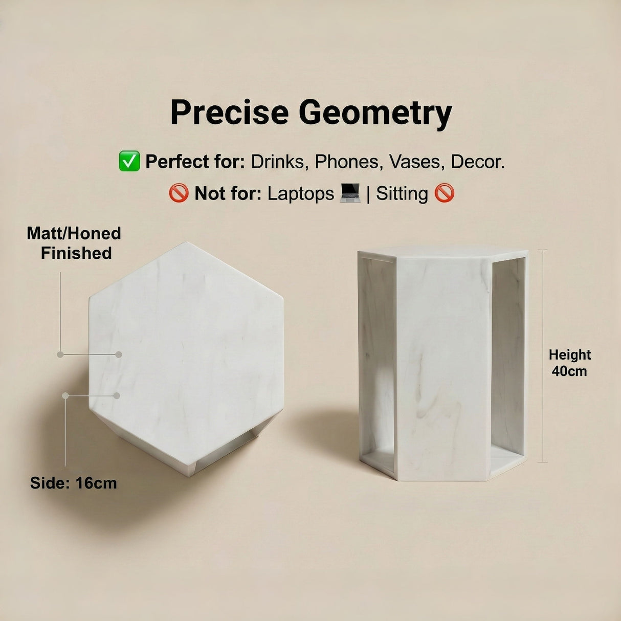 Modern Minimalist Hexagon Side Table