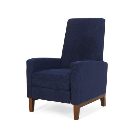 Wide Hand Manual Club Recliner - Navy Blue