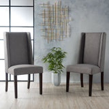 High Back Dining Chair With Wingback Design (Set of 2)