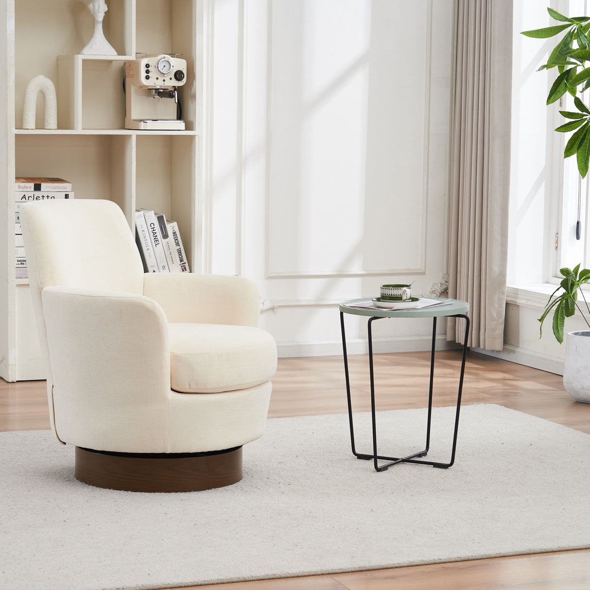 Swivel Accent Chairs Armchair With Stainless Steel Base