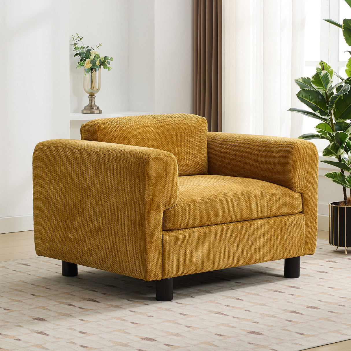 Modern Oversized Armchair Comfy Accent Chair Single Sofa For Living Room