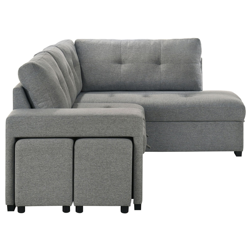 Atkinson - Sleeper Sectional Sofa With Lift Top Chaise - Gray