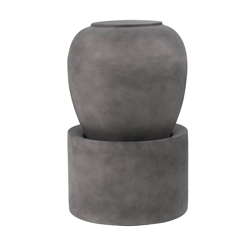 Heavy Outdoor Cement Fountain Antique, Cute Unique Urn Design Water Feature For Home Garden