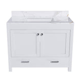 43" Bathroom Vanity, Multi Functional Cabinet With Doors And Drawer - White
