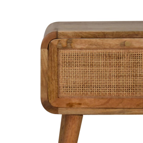 Mini Woven Nightstand - Oak
