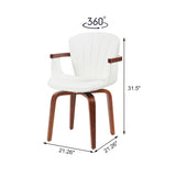 Mid Century Modern Bentwood Swivel Dining Chairs (Set of 2) - White / Walnut