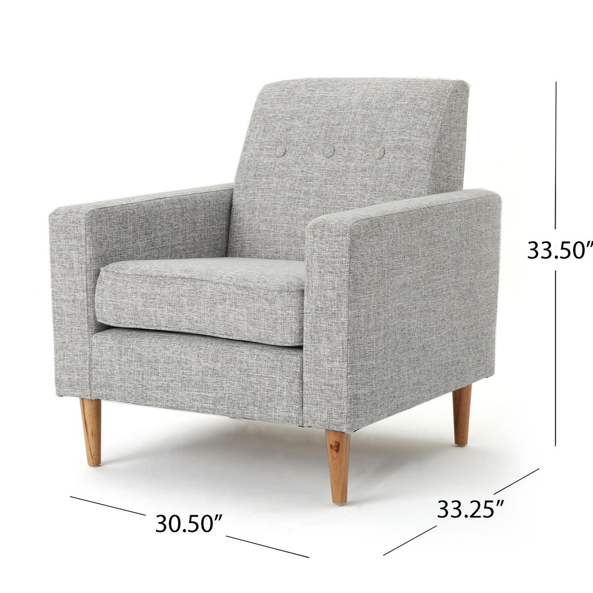 Nebulize - Upholstered Fabric Club Chair With Button Tufted And Square Off Arm And Back