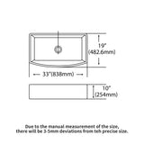 Ceramic Farmhouse Sink, Apron Front Single Bowl With Arch Edge