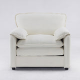 Oversized Reading Armchair With Thick Cushions, High Back Support
