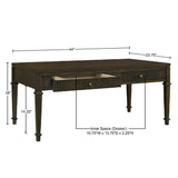 Fluted - 2 Drawer Coffee Table - Brown