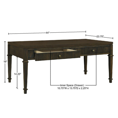 Fluted - 2 Drawer Coffee Table - Brown