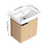 Wall Mounted Bathroom Vanity With Ceramic Sink And Storage Cabinet