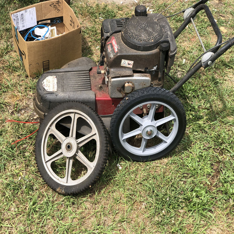 Universal 12" Spoked Plastic Wheel And Tire For Lawn Mowers & Trolley Carts, 10 Pack - Black