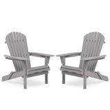 Lounge Patio Chair For Garden Outdoor Wooden Folding Adirondack Chair (Set of 2) Solid Cedar Wood Lounge Patio Chair For Garden