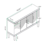 4 Door Cabinet With Adjustable Shelves, Large Storage For Living Room - Champagne