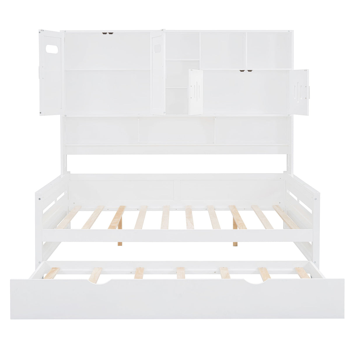 Daybed With All-In-One Cabinet And Shelf