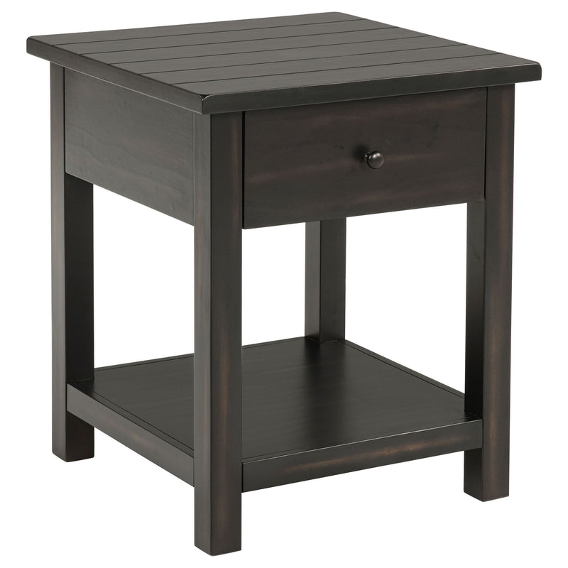 Castleton - 1 Drawer Wood End Table With Shelf