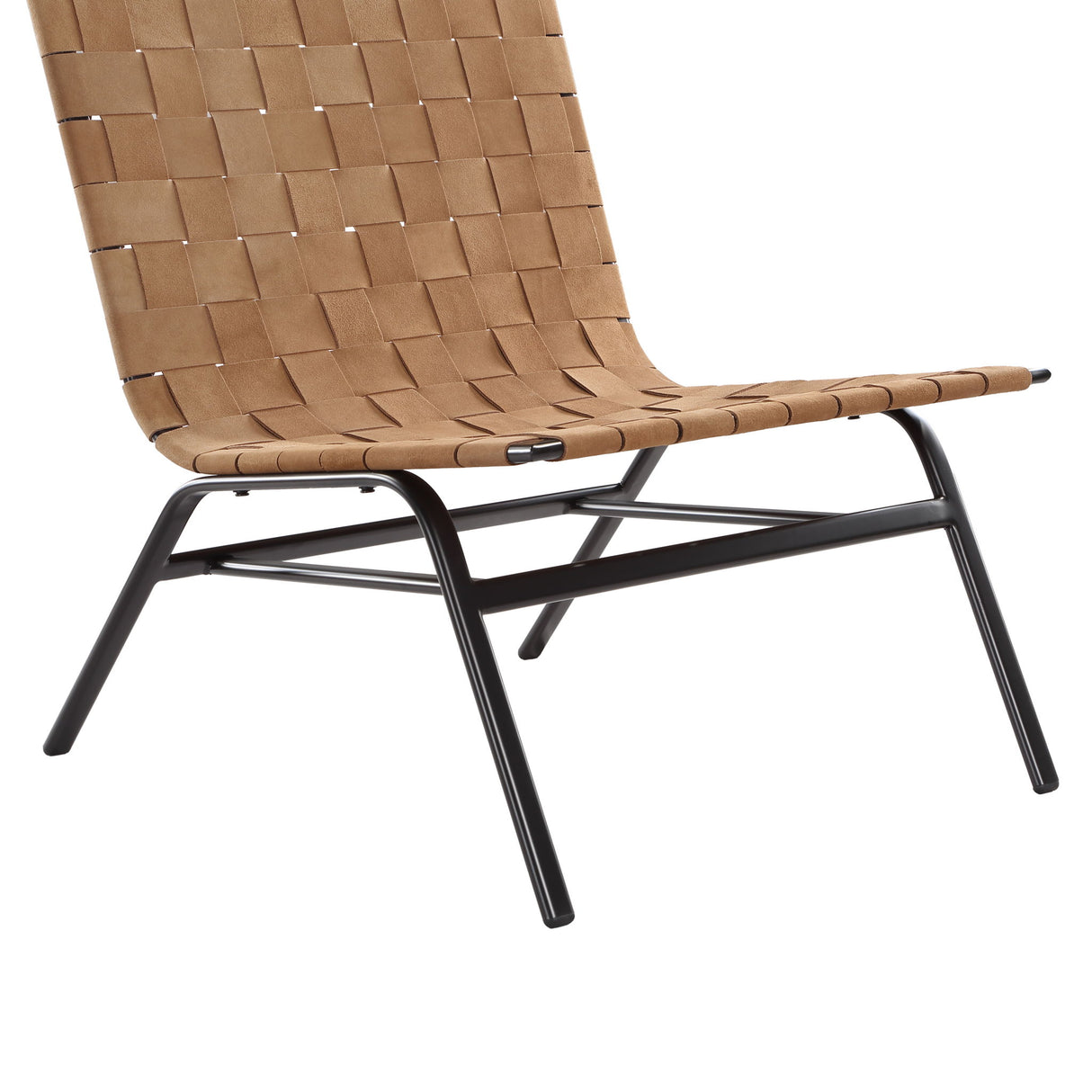 Camden - Woven Accent Chair With Basket Weave Design Metal Frame - Brown