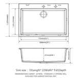 Quartz Kitchen Sink, Granite Composite, Drop In Sink With Durable Design