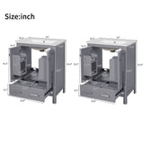 Bathroom Vanity With Integrated Undermount Ceramic Sink, 2 Doors And 1 Drawer, Soft Close Hinges